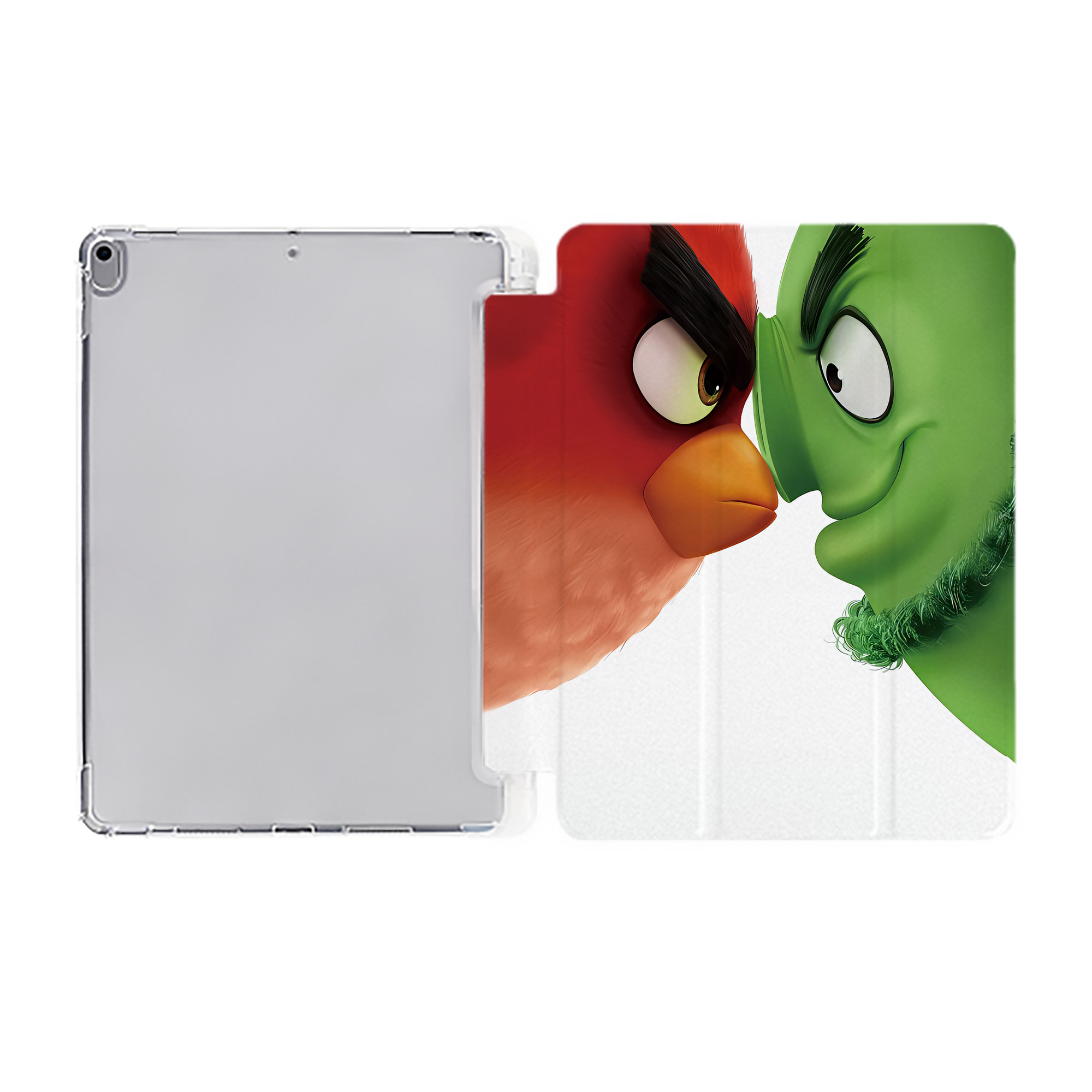 （画像用） Angry Birds アングリーバード IPad ケース ペン収納付き 三つ折りスタンド PUレザー×シリコン 対応機種9.5/10.5/10.9インチ